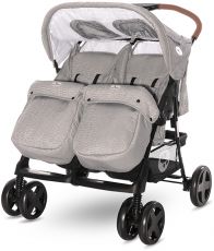 Дитяча коляска для двійні Lorelli Twin STEEL Grey (10020072184)